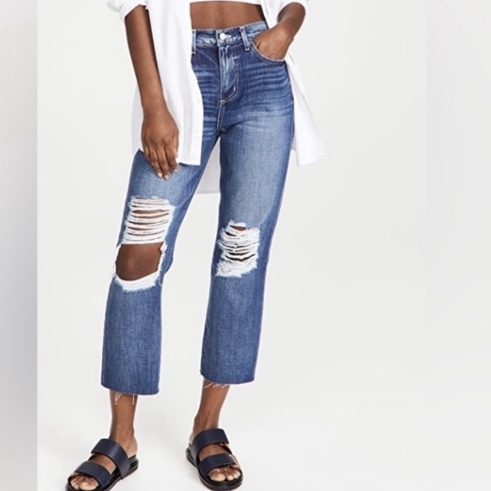 L'AGENCE “Adele” High Rise Crop Stove Pipe Jeans